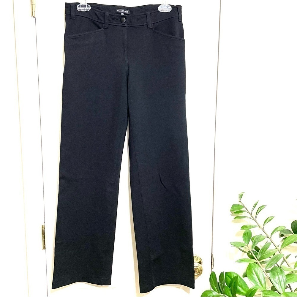 Eileen Fisher Black Ponte Straight leg Pants XS
